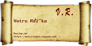 Vetro Réka névjegykártya
